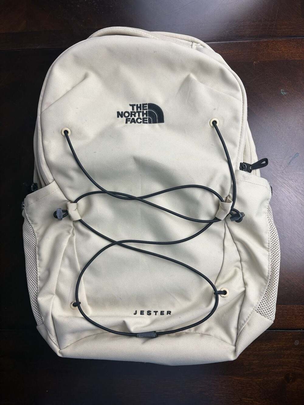 The North Face Jester Backpack Cream Beige FlexVent Laptop School Travel Bag